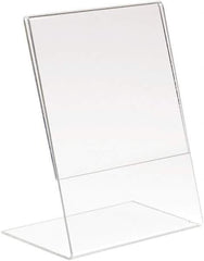 ECONOCO - 5-1/2 Inch Wide x 7 Inch High Sign Compatibility, Acrylic Round Frame Counter Top Sign Holder - Clear, 7 Inch Holder Height, Holds 1 Sign - USA Tool & Supply