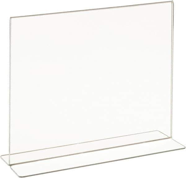 ECONOCO - 11 Inch Wide x 8-1/2 Inch High Sign Compatibility, Acrylic Round Frame Counter Top Sign Holder - Clear, 8-1/2 Inch Holder Height, Holds 1 Sign - USA Tool & Supply