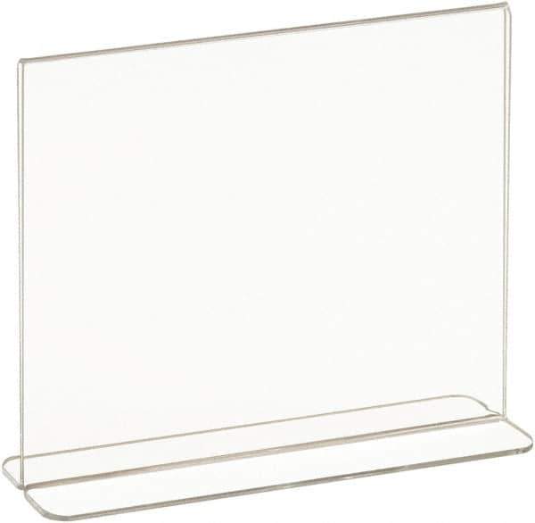 ECONOCO - 7 Inch Wide x 5-1/2 Inch High Sign Compatibility, Acrylic Round Frame Counter Top Sign Holder - Clear, 5-1/2 Inch Holder Height, Holds 1 Sign - USA Tool & Supply