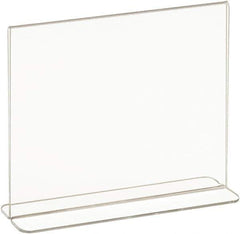 ECONOCO - 7 Inch Wide x 5-1/2 Inch High Sign Compatibility, Acrylic Round Frame Counter Top Sign Holder - Clear, 5-1/2 Inch Holder Height, Holds 1 Sign - USA Tool & Supply