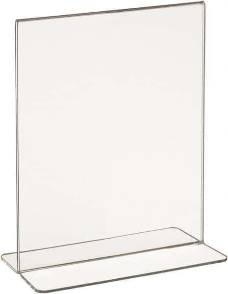 ECONOCO - 5-1/2 Inch Wide x 7 Inch High Sign Compatibility, Acrylic Round Frame Counter Top Sign Holder - Clear, 7 Inch Holder Height, Holds 1 Sign - USA Tool & Supply
