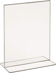 ECONOCO - 5-1/2 Inch Wide x 7 Inch High Sign Compatibility, Acrylic Round Frame Counter Top Sign Holder - Clear, 7 Inch Holder Height, Holds 1 Sign - USA Tool & Supply