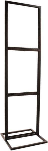 ECONOCO - 22 Inch Wide x 28 Inch High Sign Compatibility, Steel Square Frame Triple Bulletin Sign Holder - Matte Black, 90 Inch Holder Height, Holds 3 Signs - USA Tool & Supply