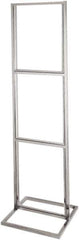 ECONOCO - 22 Inch Wide x 28 Inch High Sign Compatibility, Steel Square Frame Triple Bulletin Sign Holder - Chrome, 90 Inch Holder Height, Holds 3 Signs - USA Tool & Supply