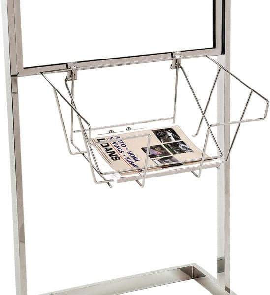 ECONOCO - 18 Inch Wide x 7 Inch High Sign Compatibility, Steel Literature Basket - Chrome, 7 Inch Holder Height - USA Tool & Supply