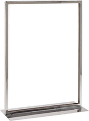 ECONOCO - 11 Inch Wide x 14 Inch High Sign Compatibility, Steel Square Frame Sign Holder - Chrome, 14 Inch Holder Height, Holds 1 Sign - USA Tool & Supply