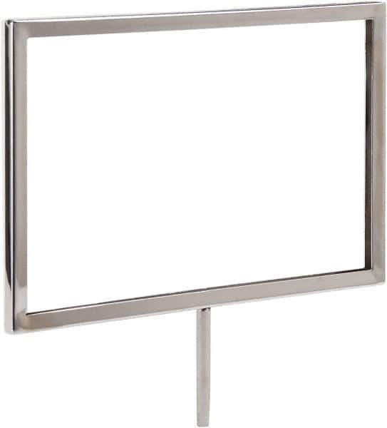 ECONOCO - 11 Inch Wide x 7 Inch High Sign Compatibility, Steel Square Frame Sign Holder - Chrome, 7 Inch Holder Height, Holds 1 Sign - USA Tool & Supply