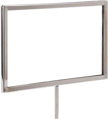 ECONOCO - 11 Inch Wide x 7 Inch High Sign Compatibility, Steel Square Frame Sign Holder - Chrome, 7 Inch Holder Height, Holds 1 Sign - USA Tool & Supply