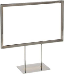 ECONOCO - 11 Inch Wide x 7 Inch High Sign Compatibility, Steel Square Frame Sign Holder - Chrome, 7 Inch Holder Height, Holds 1 Sign - USA Tool & Supply