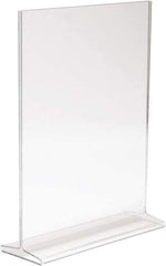 ECONOCO - 8-1/2 Inch Wide x 11 Inch High Sign Compatibility, Acrylic Round Frame Counter Top Sign Holder - Clear, 11 Inch Holder Height, Holds 1 Sign - USA Tool & Supply