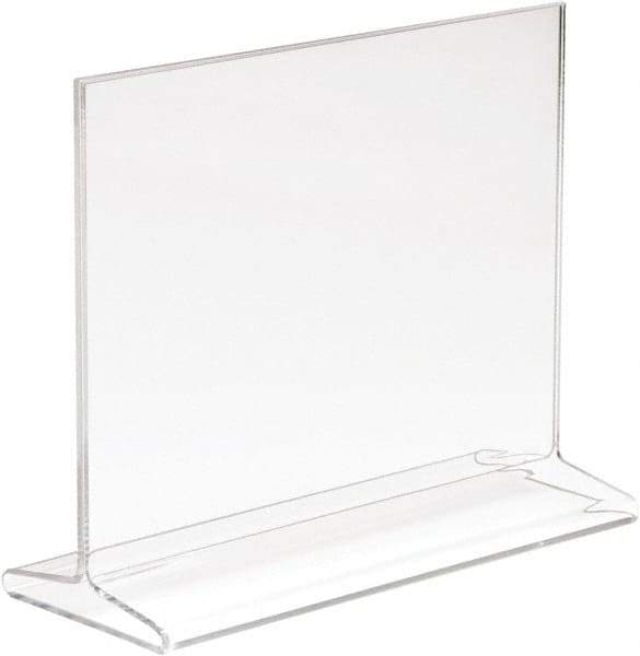 ECONOCO - 7 Inch Wide x 5-1/2 Inch High Sign Compatibility, Acrylic Round Frame Counter Top Sign Holder - Clear, 5-1/2 Inch Holder Height, Holds 1 Sign - USA Tool & Supply