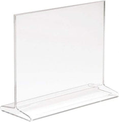 ECONOCO - 7 Inch Wide x 5-1/2 Inch High Sign Compatibility, Acrylic Round Frame Counter Top Sign Holder - Clear, 5-1/2 Inch Holder Height, Holds 1 Sign - USA Tool & Supply