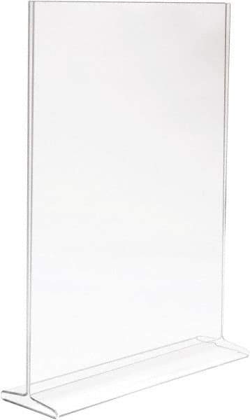 ECONOCO - 11 Inch Wide x 14 Inch High Sign Compatibility, Acrylic Round Frame Counter Top Sign Holder - Clear, 14 Inch Holder Height, Holds 1 Sign - USA Tool & Supply