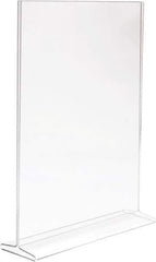 ECONOCO - 11 Inch Wide x 14 Inch High Sign Compatibility, Acrylic Round Frame Counter Top Sign Holder - Clear, 14 Inch Holder Height, Holds 1 Sign - USA Tool & Supply