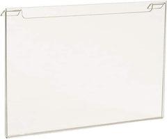 ECONOCO - 11 Inch Wide x 7 Inch High Sign Compatibility, Acrylic Round Frame Slatwall, Gridwall Sign Holder - Clear, 7 Inch Holder Height, Holds 1 Sign - USA Tool & Supply