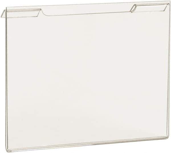 ECONOCO - 7 Inch Wide x 5-1/2 Inch High Sign Compatibility, Acrylic Round Frame Slatwall, Gridwall Sign Holder - Clear, 5-1/2 Inch Holder Height, Holds 1 Sign - USA Tool & Supply