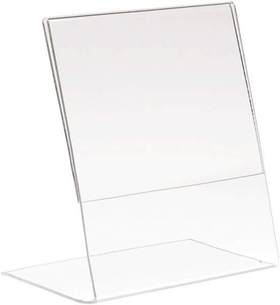 ECONOCO - 8-1/2 Inch Wide x 11 Inch High Sign Compatibility, Acrylic Round Frame Counter Top Sign Holder - Clear, 11 Inch Holder Height, Holds 1 Sign - USA Tool & Supply