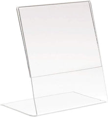 ECONOCO - 8-1/2 Inch Wide x 11 Inch High Sign Compatibility, Acrylic Round Frame Counter Top Sign Holder - Clear, 11 Inch Holder Height, Holds 1 Sign - USA Tool & Supply