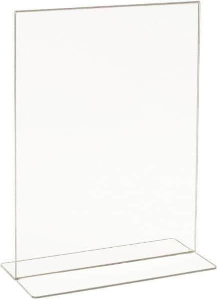 ECONOCO - 8-1/2 Inch Wide x 11 Inch High Sign Compatibility, Acrylic Round Frame Counter Top Sign Holder - Clear, 11 Inch Holder Height, Holds 1 Sign - USA Tool & Supply