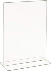 ECONOCO - 8-1/2 Inch Wide x 11 Inch High Sign Compatibility, Acrylic Round Frame Counter Top Sign Holder - Clear, 11 Inch Holder Height, Holds 1 Sign - USA Tool & Supply