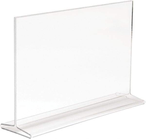 ECONOCO - 11 Inch Wide x 7 Inch High Sign Compatibility, Acrylic Round Frame Counter Top Sign Holder - Clear, 7 Inch Holder Height, Holds 1 Sign - USA Tool & Supply