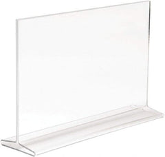 ECONOCO - 11 Inch Wide x 7 Inch High Sign Compatibility, Acrylic Round Frame Counter Top Sign Holder - Clear, 7 Inch Holder Height, Holds 1 Sign - USA Tool & Supply
