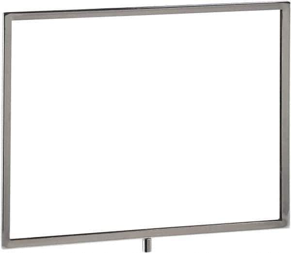 ECONOCO - 14 Inch Wide x 11 Inch High Sign Compatibility, Steel Square Frame Sign Holder - Chrome, 11 Inch Holder Height, Holds 1 Sign - USA Tool & Supply