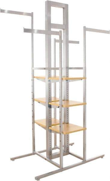 ECONOCO - 8 Shelf, 4-Way Display Rack - 24" Wide x 72" High x 44" Deep - USA Tool & Supply
