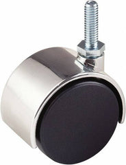 ECONOCO - 2" Diam Stem Mount Dual Swivel Caster - Plastic, 70 Lb Capacity, 5/16 x 1" Threaded Stem - USA Tool & Supply