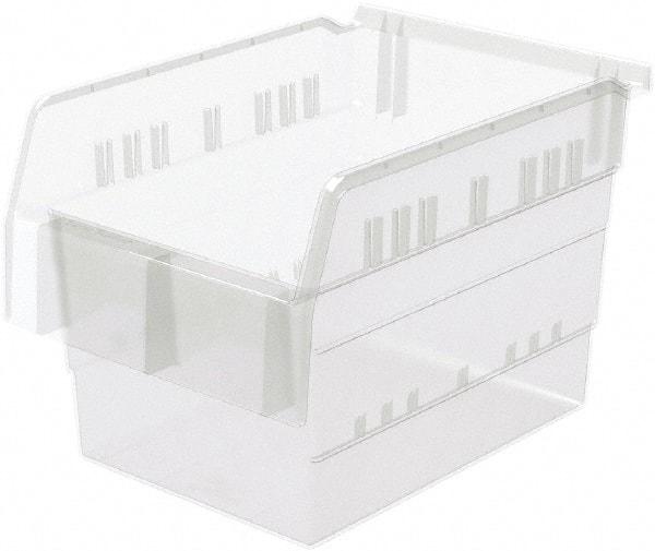 Akro-Mils - 11-5/8" Deep, Clear Hopper Shelf Bin - 8" High x 8-1/4" Wide x 11-5/8" Long - USA Tool & Supply