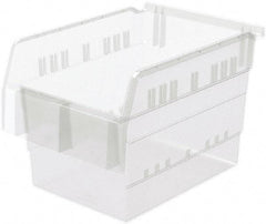 Akro-Mils - 11-5/8" Deep, Clear Hopper Shelf Bin - 8" High x 8-1/4" Wide x 11-5/8" Long - USA Tool & Supply