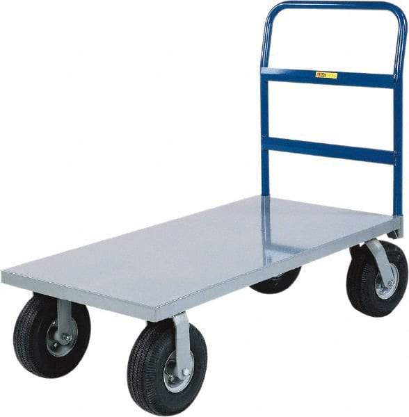 Little Giant - 1,200 Lb Capacity Steel Cushion Load Platform Truck - Steel Deck, 30" OAW, 48" Platform Length - USA Tool & Supply