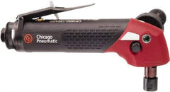 Chicago Pneumatic - 1/4" Collet, Angle Handle, Straight Air Die Grinder - 12,000 RPM, Rear Exhaust, 6 CFM, 2.3 hp, 90 psi, 3/8" Inlet - USA Tool & Supply