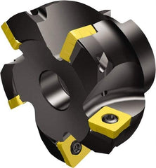 Sandvik Coromant - 4 Inserts, 1.5551" Cut Diam, 3/4" Arbor Diam, 0.0787" Max Depth of Cut, Indexable Square-Shoulder Face Mill - 10° Lead Angle, 1.969" High, R210-140512M Insert Compatibility, Through Coolant, Series CoroMill 210 - USA Tool & Supply