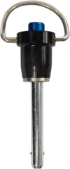 Monroe Engineering Products - 3/8" Diam, 2" Usable Length, Ring Handle, Push Button Quick Release Pin - 4" OAL, Grade 17-4 Stainless Steel - USA Tool & Supply