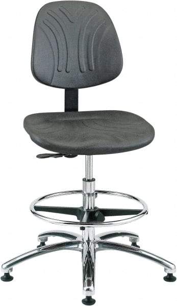 Bevco - 20-1/2 to 30-1/2" High Adjustable Chair - 27" Wide x 27" Deep, Polyurethane Seat, Black - USA Tool & Supply