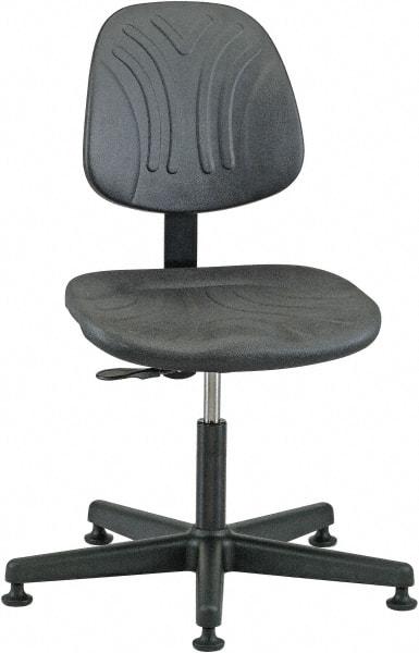 Bevco - 15 to 20" High Adjustable Chair - 23" Wide x 23" Deep, Polyurethane Seat, Black - USA Tool & Supply