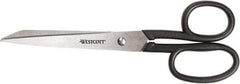 Westcott - 3-1/2" LOC, 8" OAL Stainless Steel Standard Standard - Plastic Straight Handle, For General Purpose Use - USA Tool & Supply