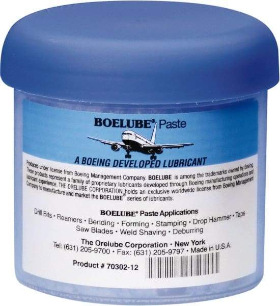 Boelube - BoeLube, 12 oz Jar Cutting Fluid - Paste, For Bending, Forming, Near Dry Machining (NDM) - USA Tool & Supply