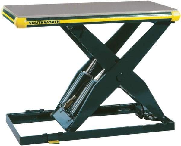 Southworth - 4,000 Lb Capacity Hydraulic Scissor Lift Table - 6-3/4" to 42-3/4" Lift Height, 48" Platform Length x 24" Platform Width - USA Tool & Supply