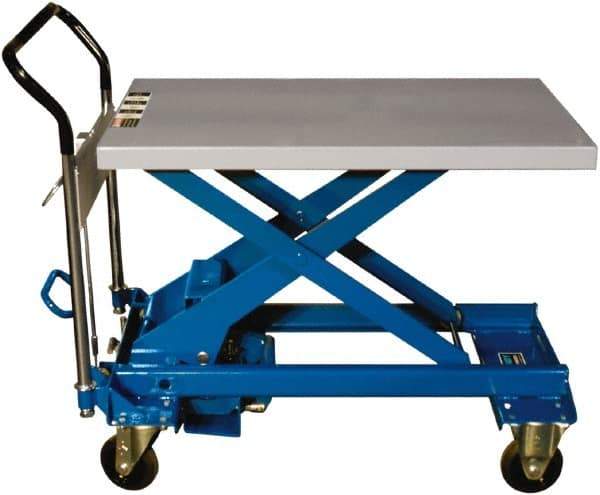 Southworth - 1,760 Lb Capacity Portable Foot-Operated Scissor Lift Table - 13" to 40-1/5" Lift Height, 39.4" Platform Length x 23.59" Platform Width - USA Tool & Supply