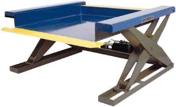 Southworth - 2,000 Lb Capacity Low Power Pallet Positioner Scissor Lift - 0.38" to 35-3/8" Lift Height, 50" Platform Length x 48" Platform Width - USA Tool & Supply