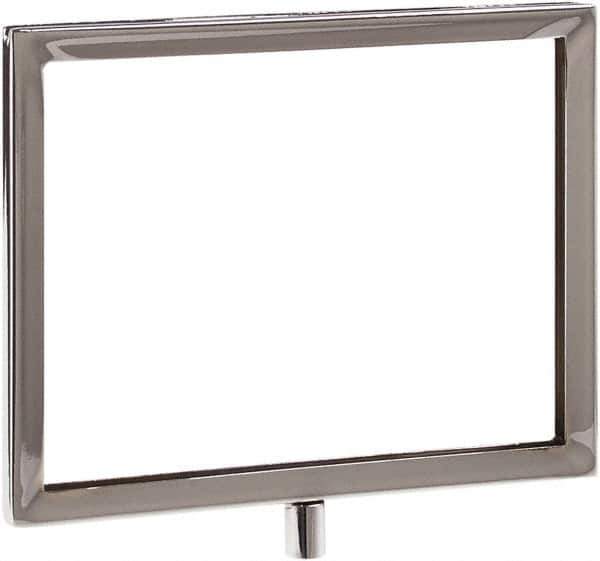 ECONOCO - 7 Inch Wide x 5-1/2 Inch High Sign Compatibility, Steel Square Frame Sign Holder - Chrome, 5-1/2 Inch Holder Height, Holds 1 Sign - USA Tool & Supply