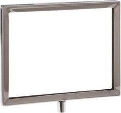 ECONOCO - 7 Inch Wide x 5-1/2 Inch High Sign Compatibility, Steel Square Frame Sign Holder - Chrome, 5-1/2 Inch Holder Height, Holds 1 Sign - USA Tool & Supply
