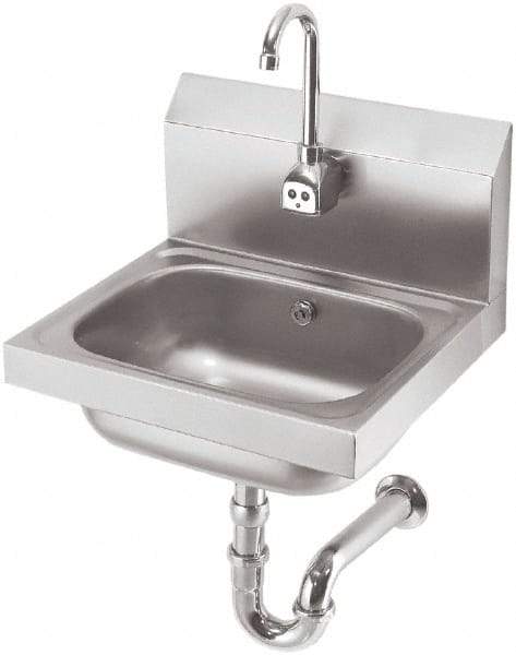 Krowne - 10" Long x 14" Wide Inside, 1 Compartment, Grade 304 Stainless Steel Hand Sink with Electronic Faucet - 20 Gauge, 15" Long x 16" Wide x 14" High Outside, 6" Deep - USA Tool & Supply