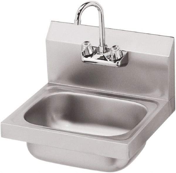 Krowne - 14" Long x 10" Wide Inside, 1 Compartment, Grade 304 Stainless Steel Hand Sink - 20 Gauge, 15" Long x 16" Wide x 6" High Outside, 6" Deep - USA Tool & Supply