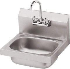 Krowne - 14" Long x 10" Wide Inside, 1 Compartment, Grade 304 Stainless Steel Hand Sink - 20 Gauge, 15" Long x 16" Wide x 6" High Outside, 6" Deep - USA Tool & Supply