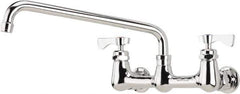 Krowne - Wall Mount, Low Arc Service Sink Faucet - Two Handle, Color Coded, Blade Handle, Swing Spout and Nozzle, No Drain - USA Tool & Supply