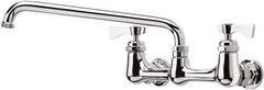 Krowne - Wall Mount, Low Arc Service Sink Faucet - Two Handle, Color Coded, Blade Handle, Swing Spout and Nozzle, No Drain - USA Tool & Supply