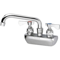 Krowne - Wall Mount, Low Arc Service Sink Faucet - Two Handle, Color Coded, Blade Handle, Swing Spout and Nozzle, No Drain - USA Tool & Supply